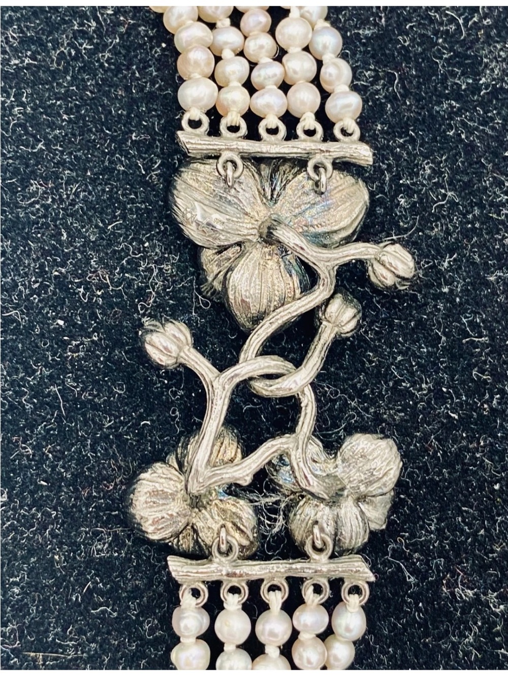 Michael Aram Pearl Multi-Strand Silver Necklace with Diamond Accents & Orchids - Picture 13 of 16